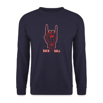 Rock n Roll & Metal Tattoo - Unisex Pullover - Navy - Vorne - Alina (178cm) & Michal (187cm)