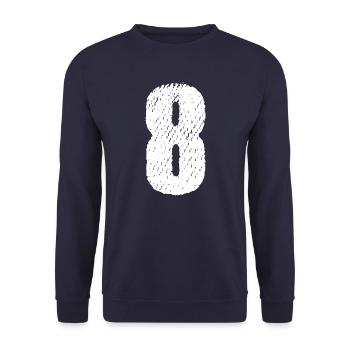 Maillot à 8 chiffres - Sweat-shirt Unisexe - marine - Devant - Alina (178cm) & Michal (187cm)