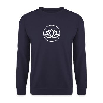 Lotusblume, Yoga-Geschenk, Freund - Unisex Pullover - Navy - Vorne - Alina (178cm) & Michal (187cm)