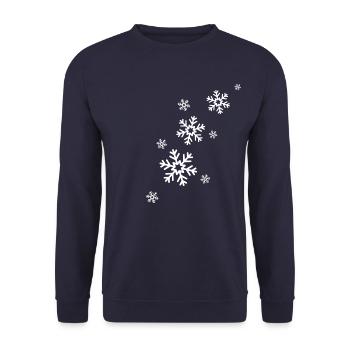 flocons de neige - Sweat-shirt Unisexe - marine - Devant - Alina (178cm) & Michal (187cm)