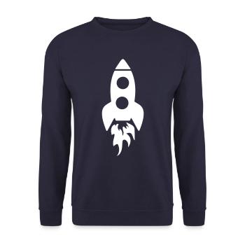 Rocket symbol - Unisex Sweatshirt - navy - Front - Alina (178cm) & Michal (187cm)