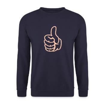 Pouces en haut à droite - Sweat-shirt Unisexe - marine - Devant - Alina (178cm) & Michal (187cm)