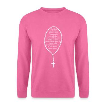 Rosenkranz in Latein. Rosenkranz in Latein. - Unisex Pullover - Pink - Vorne