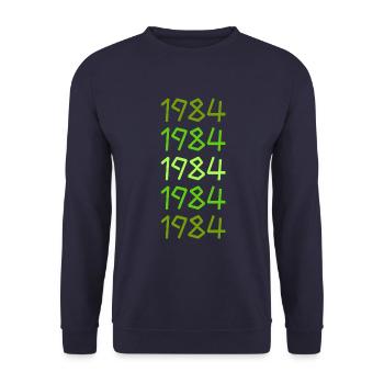 Jahreszahl 1984 - Unisex Pullover - Navy - Vorne - Alina (178cm) & Michal (187cm)