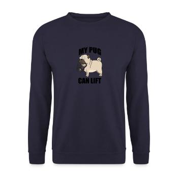 My Dog can lift weights at the gym - Unisex Sweatshirt - navy - Front - Alina (178cm) & Michal (187cm)