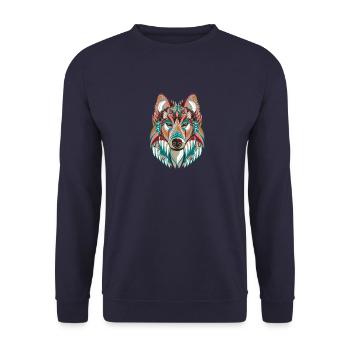 Wolf - Sweat-shirt Unisexe - marine - Devant - Alina (178cm) & Michal (187cm)