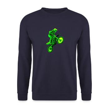 enduro vert - Sweat-shirt Unisexe - marine - Devant - Alina (178cm) & Michal (187cm)