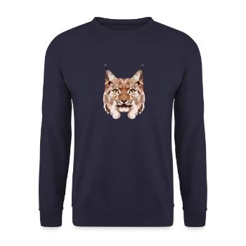 Lynx le plus grand chat sauvage d'Europe - Sweat-shirt Unisexe - marine - Devant - Alina (178cm) & Michal (187cm)