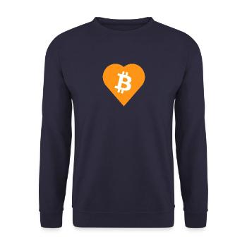 Cœur Bitcoin - Sweat-shirt Unisexe - marine - Devant - Alina (178cm) & Michal (187cm)