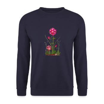 Garten Blumen, Blume Frühjahr, Sommer, Geburtstag - Unisex Pullover - Navy - Vorne - Alina (178cm) & Michal (187cm)