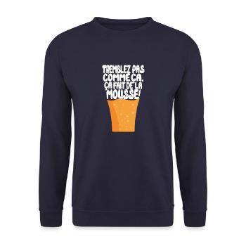 bière mousse 7ème compagnie - Sweat-shirt Unisexe - marine - Devant - Alina (178cm) & Michal (187cm)