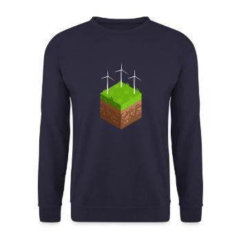 Energy transition with wind turbine - Unisex Sweatshirt - navy - Front - Alina (178cm) & Michal (187cm)