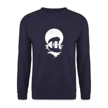Sun Tapir Wildlife Animal Lover - Unisex Sweatshirt - navy - Front - Alina (178cm) & Michal (187cm)
