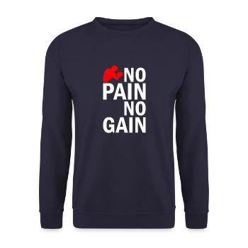 no pain no gain - Unisex Pullover - Navy - Vorne - Alina (178cm) & Michal (187cm)