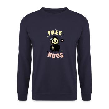 Free hugs - Sweat-shirt Unisexe - marine - Devant - Alina (178cm) & Michal (187cm)