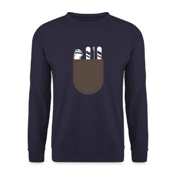 Skifahrer Lifestyle Sportbekleidung Winter Skibekl - Unisex Pullover - Navy - Vorne - Alina (178cm) & Michal (187cm)