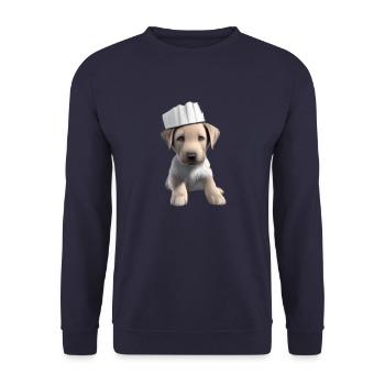 Labrador Retriever Restaurateur Puppy Cooking - Unisex Sweatshirt - navy - Front - Alina (178cm) & Michal (187cm)