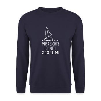 MIr reichts ich geh Segeln Humor - Unisex Pullover - Navy - Vorne - Alina (178cm) & Michal (187cm)