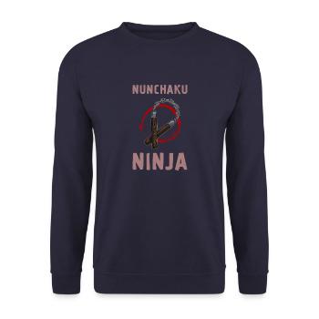 Japon Arts Martiaux Nunchaku Ninjutsu Armes Ninja - Sweat-shirt Unisexe - marine - Devant - Alina (178cm) & Michal (187cm)