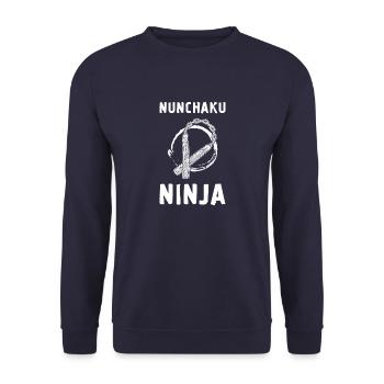 Japon Arts Martiaux Nunchaku Ninjutsu Armes Ninja - Sweat-shirt Unisexe - marine - Devant - Alina (178cm) & Michal (187cm)
