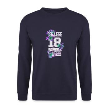 Schöne weibliche Malkunst Gesicht bunte Frau - Unisex Pullover - Navy - Vorne - Alina (178cm) & Michal (187cm)