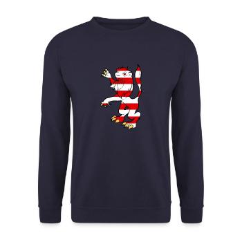 Hessen Wappen Löwe - Unisex Pullover - Navy - Vorne - Alina (178cm) & Michal (187cm)