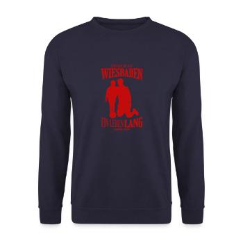 Wiesbaden Football Family Gift - Unisex Sweatshirt - navy - Front - Alina (178cm) & Michal (187cm)