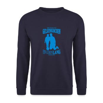 Gelsenkirchen Football Tradition Gift - Unisex Sweatshirt - navy - Front - Alina (178cm) & Michal (187cm)