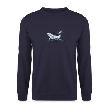 Wal - Unisex Pullover - Navy - Vorne - Alina (178cm) & Michal (187cm)