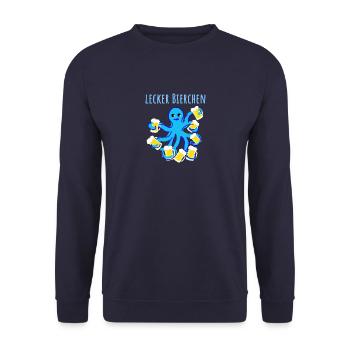 Yummy beer, octopus, beer, illustration - Unisex Sweatshirt - navy - Front - Alina (178cm) & Michal (187cm)