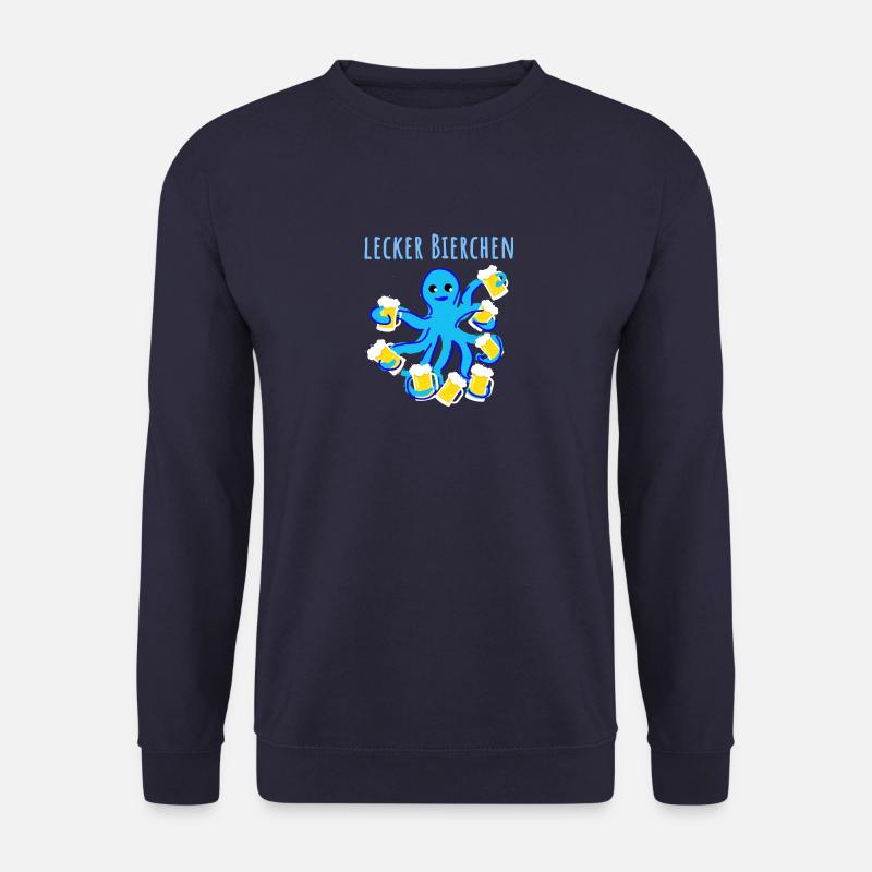 Yummy beer, octopus, beer, illustration - Unisex Sweatshirt - navy