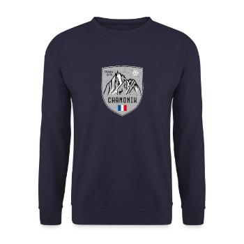 Chamonix Aiguille du Midi France Armoiries - Sweat-shirt Unisexe - marine - Devant - Alina (178cm) & Michal (187cm)