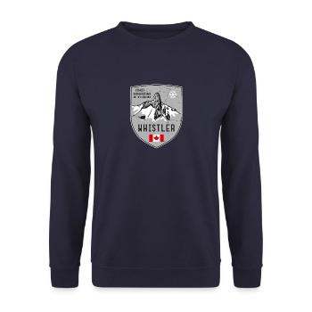 Whistler Black Tusk Kanada Wappen - Unisex Pullover - Navy - Vorne - Alina (178cm) & Michal (187cm)