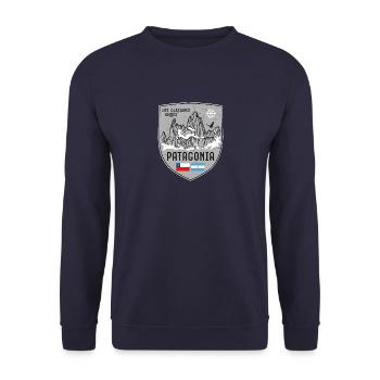 Fitzroy Patagonia coat of arms - Unisex Sweatshirt - navy - Front - Alina (178cm) & Michal (187cm)