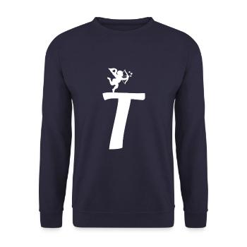 T - Unisex Sweatshirt - navy - Front - Alina (178cm) & Michal (187cm)