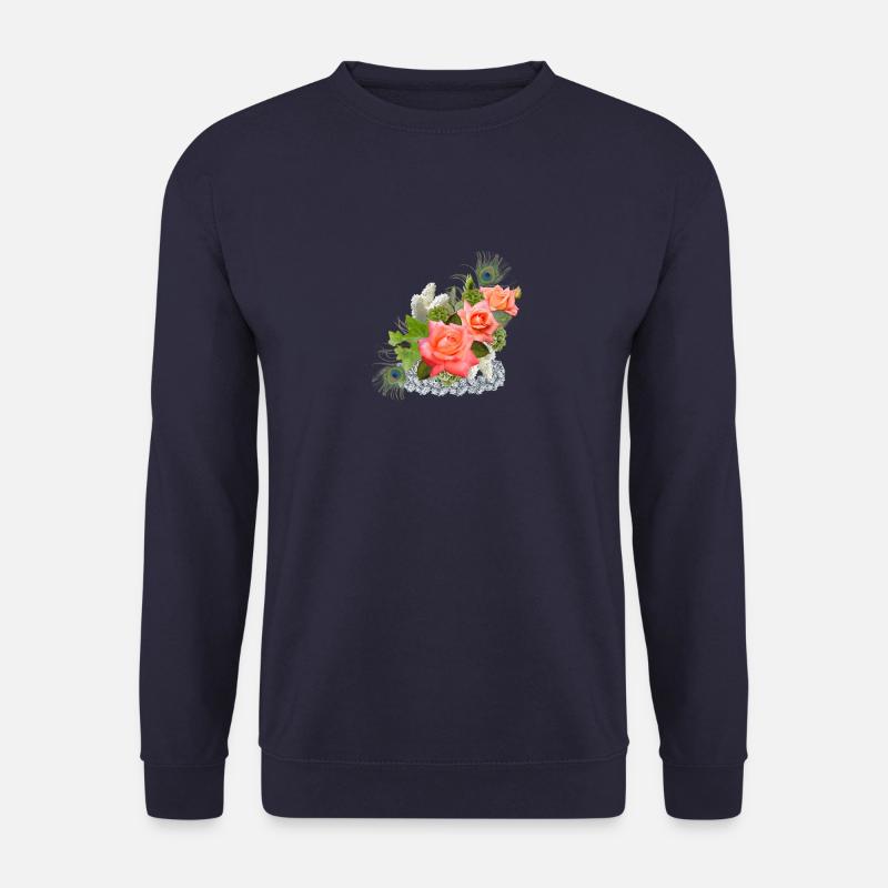 Blumen mit Schmuck - Unisex Pullover - Navy