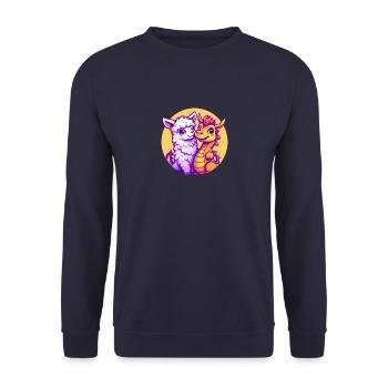 Alway be Friends - Unisex Pullover - Navy - Vorne - Alina (178cm) & Michal (187cm)