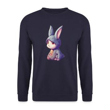 Petit lapin en sweat à capuche - Sweat-shirt Unisexe - marine - Devant - Alina (178cm) & Michal (187cm)