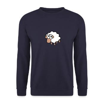 Sheep Gang Sheep Herd Wool Sweet Gift - Unisex Sweatshirt - navy - Front - Alina (178cm) & Michal (187cm)