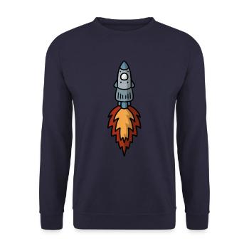 Rocket Rocket Fusée - Space space - Unisex Sweatshirt - navy - Front - Alina (178cm) & Michal (187cm)