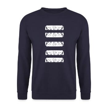 Poutre en blanc - Sweat-shirt Unisexe - marine - Devant - Alina (178cm) & Michal (187cm)