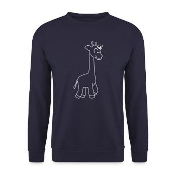 Giraffe Comic Tier - Unisex Pullover - Navy - Vorne - Alina (178cm) & Michal (187cm)