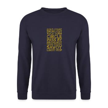 Lindy Hop Moves YLW - Unisex Pullover - Navy - Vorne - Alina (178cm) & Michal (187cm)