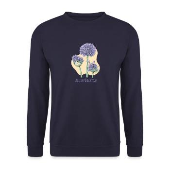 Garlic giant botanical drawing - Unisex Sweatshirt - navy - Front - Alina (178cm) & Michal (187cm)