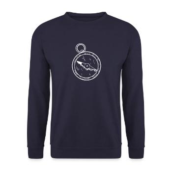 Compass Hand Drawn Cardinal Direction - Unisex Sweatshirt - navy - Front - Alina (178cm) & Michal (187cm)