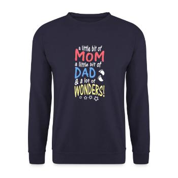 A little bit of Mom Dad & lot of Wonders - Sweat-shirt Unisexe - marine - Devant - Alina (178cm) & Michal (187cm)