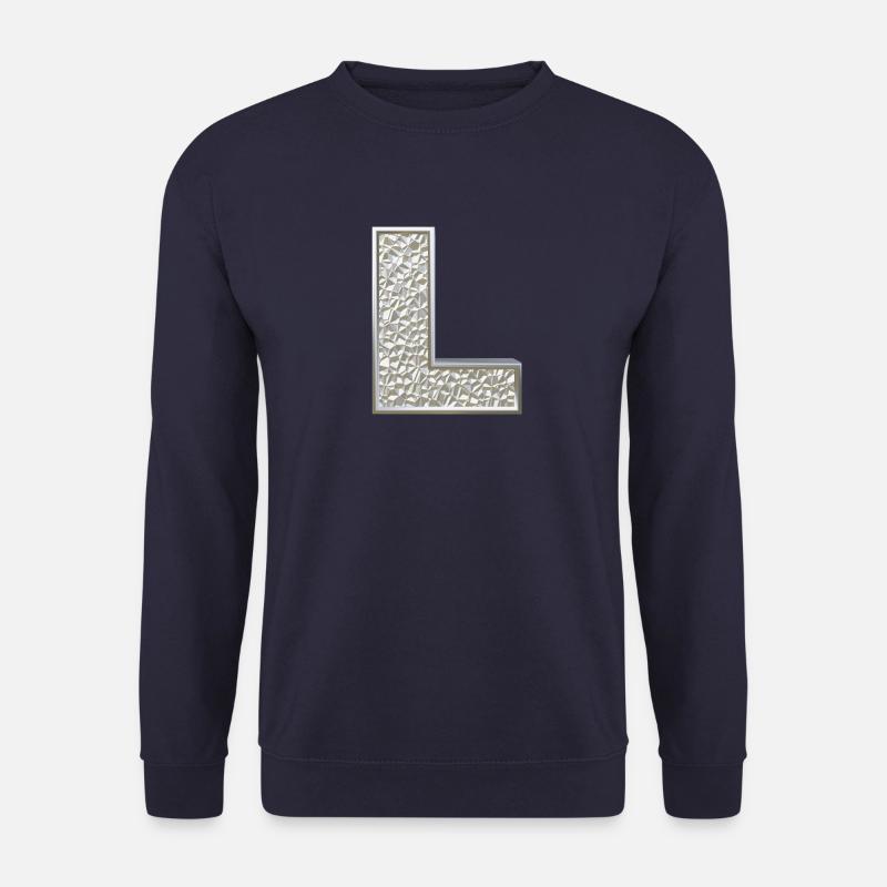 L, letter, initial, monogram, - Unisex Pullover - Navy
