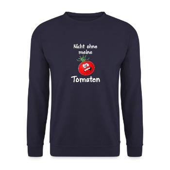 Nicht ohne meine Tomaten - Unisex Pullover - Navy - Vorne - Alina (178cm) & Michal (187cm)