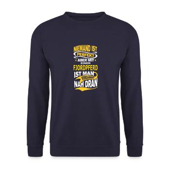 EINEM_FJORDPFERD - Unisex Pullover - Navy - Vorne - Alina (178cm) & Michal (187cm)