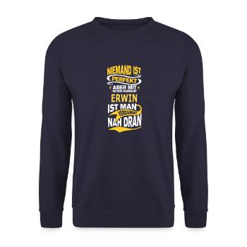 ERWIN - Unisex Pullover - Navy - Vorne - Alina (178cm) & Michal (187cm)